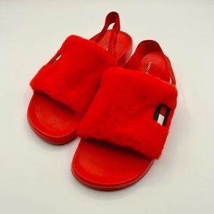 Tommy Hilfiger Womens Hahna Logo Stretch Slingback Sandals